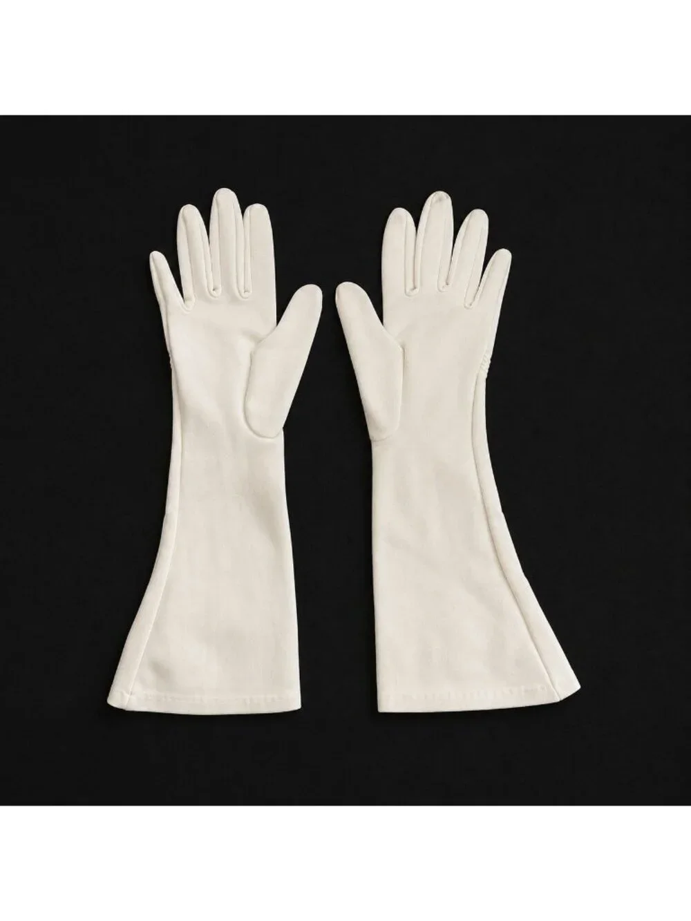Vintage 1950s/1960s White Evening Gloves Elegant Embroidered Cuff Formal Bridal